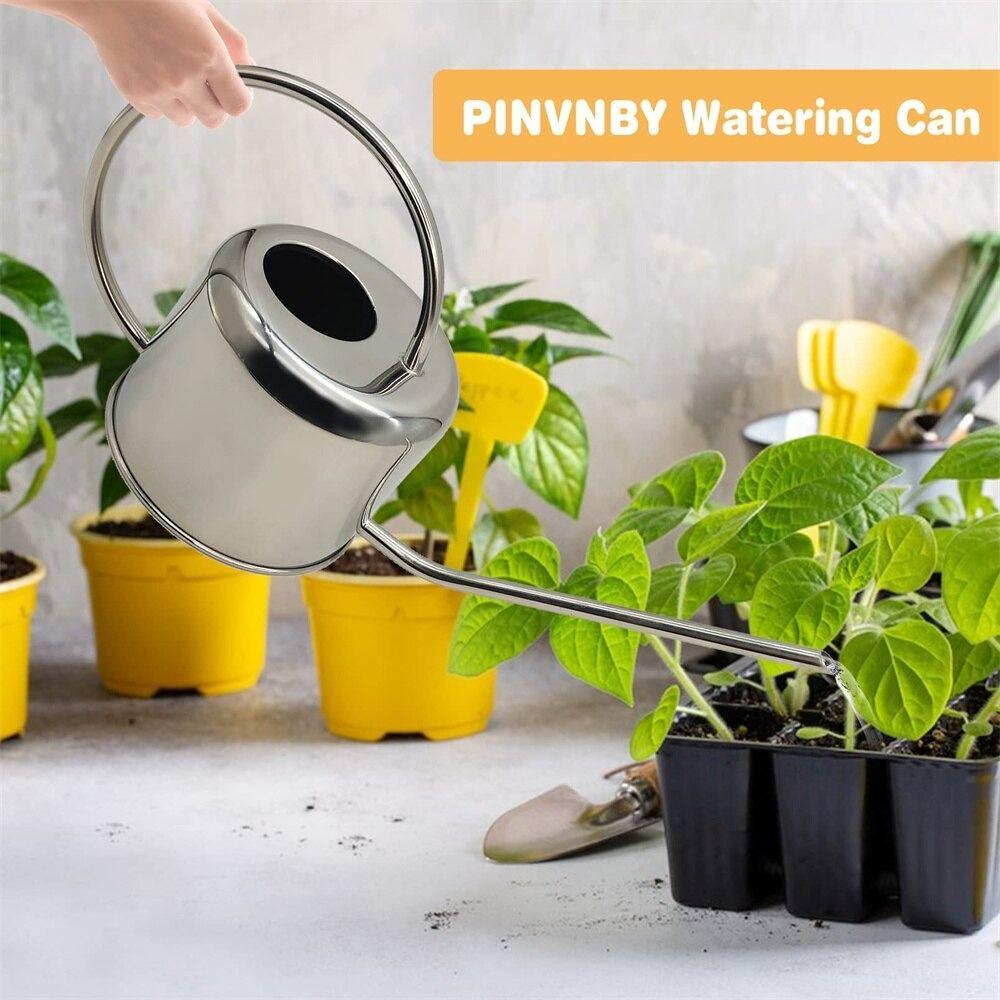 Stainless Steel Long Spout Watering Can Rustproof Leakproof Spray Kettle Watering Can Indoor