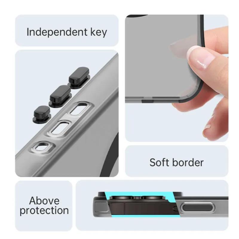 Для Magsafe Магнитный чехол для телефона Redmi Note 14 Pro Plus Note13Pro+ 14C 13R Pro POCO C75 Candy Color Полупрозрачный ПК ТПУ Ударопрочный бампер Чехол