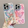 Phone Case For iPhone 15 Pro Max 11 12 13 14 Pro Max 14pro 12pro Fashion Colorful Butterfly Pattern Invisible Lens Bracket Protective Film Back Cover