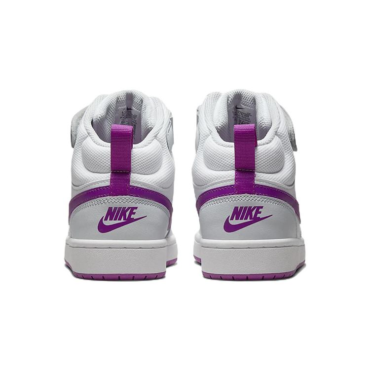 Nike Court Borough Mid 2 GS Pure Platinum Vivid Purple Детские кроссовки Серо-белые Мятно-пенистые CD7782-009