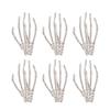 Skeleton Hand Hair Clip Punk Rock Horror Rhinestone Bone Hair Barrette Claws for Halloween Party Cosplay Gifts Silver