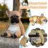 Sleepy French-Bulldog Puppy Statue Resin Sculpture Super Garden Yard Decor