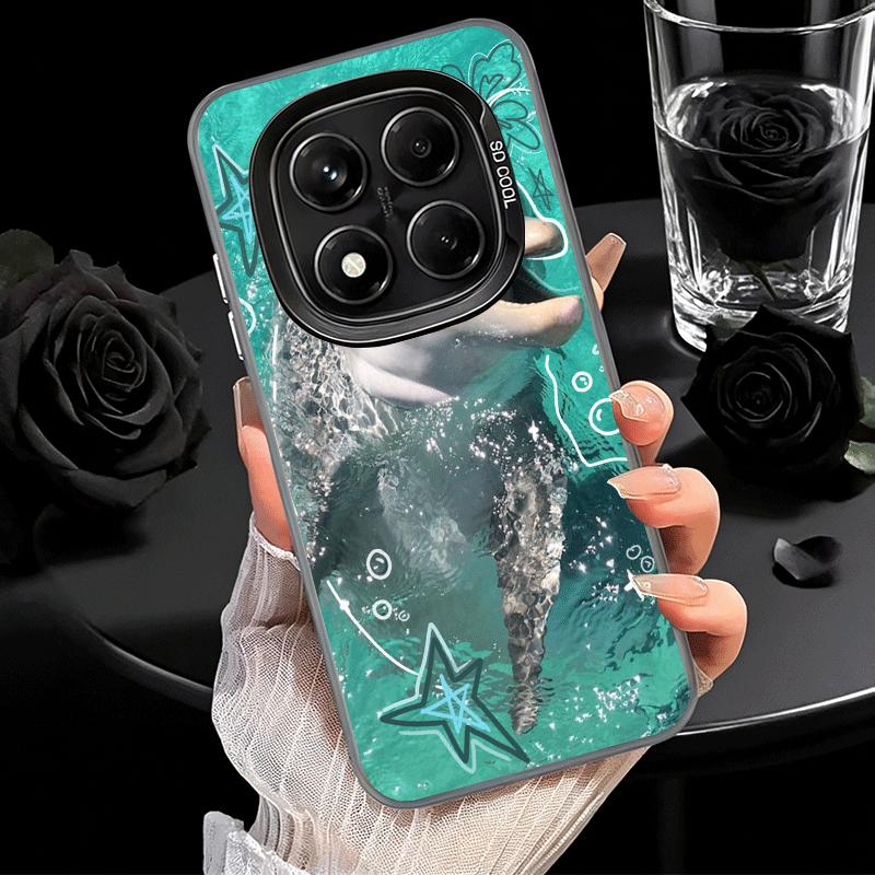 Милый Дельфин Океан Мягкий Чехол для Телефона для Xiaomi Redmi Note 13 14 15 Pro Plus 12S 12 11S 11 11T 10S 10 Ударопрочный Задний Чехол