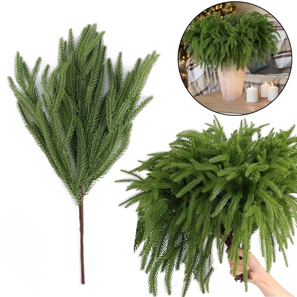 Plastic Simulation Ceder Branches DIY Wreath Christmas Pine Stem Christmas