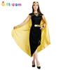 Элегантный костюм египетской королевы-фараона для ролевых игр с роскошной золотой накидкой для сценических выступлений