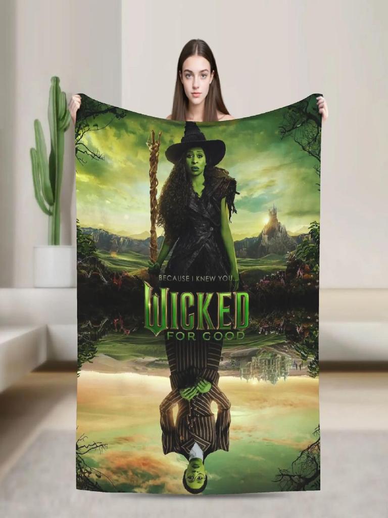 Wicked Elphaba Soft Plush Throw Blanket for Kids and Adults Flannel Couch Bed Sofa Cover with Graphic Design