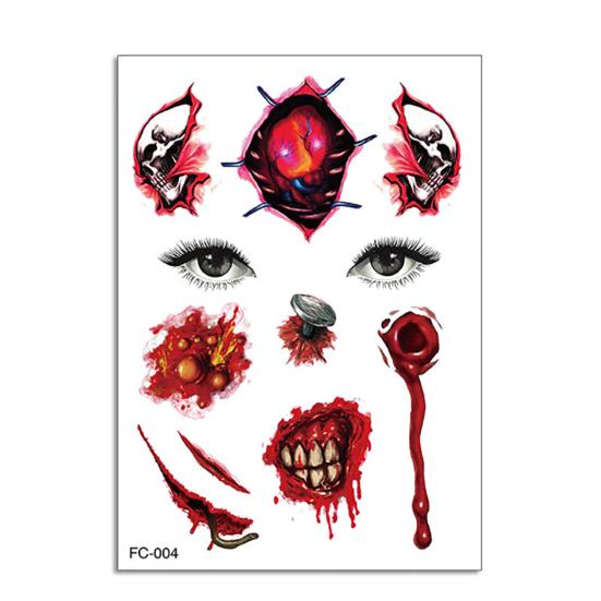 Tattoo Sticker Skin-friendly Eye-catching Paper Bloody Scars Tattoo Sticker for Men