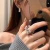 Не содержащее никеля медное открытое кольцо-обманка с дизайном-бабочкой из циркония для женщин