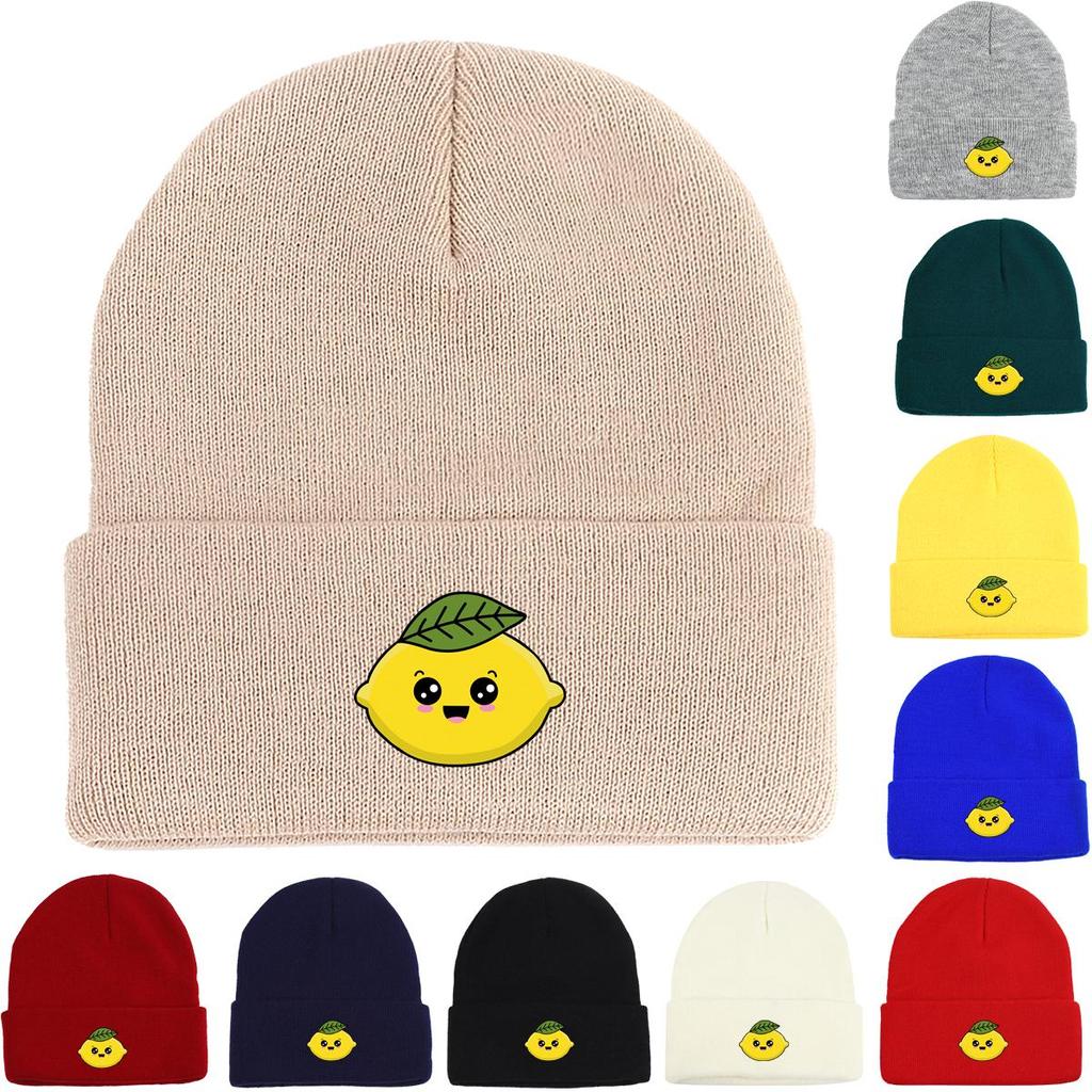 Mango Winter Knitted Cap Beanie, Cartoon Fruit Woman Cap Lightweight Soft Hip Hop Bobble Hat Knit Hat Beanie
