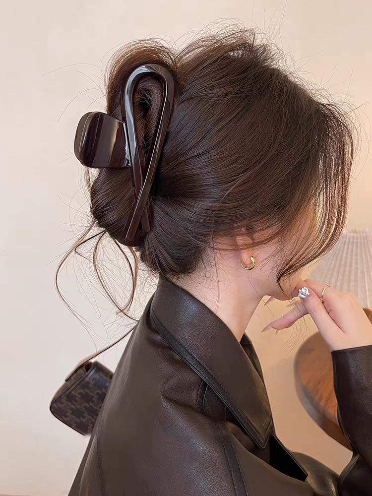 Корейская ретро большая заколка-краб для густых волос - Заколка-краб для волос высокого класса для прически пучок 2025