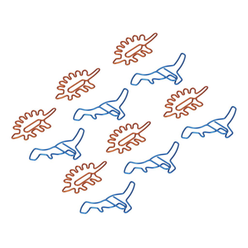 100 шт. скрепок для бумаги, уникальная форма динозавра, легкая портативная металлическая скрепка для гальванизации