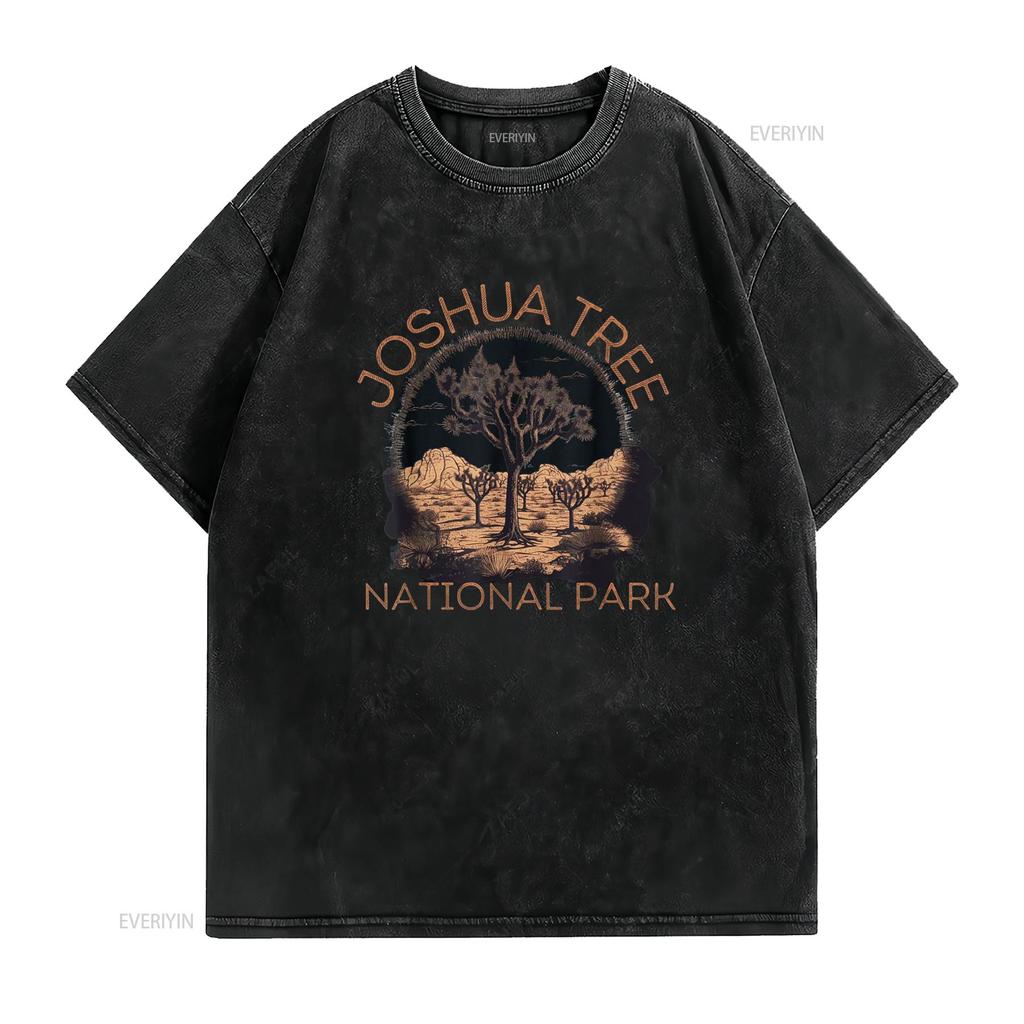 Joshua Tree National Park Landscape T Shirt vintage Washed Soft Casual Breathable Slightly designer clothes Stretched homme