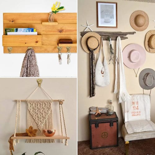 Pack of 10 Wall Hooks, Weight Capacity: Approximately 34kg, Strong, with Nails, for Hanging Pictures, Clocks, and Drywall (Silver)