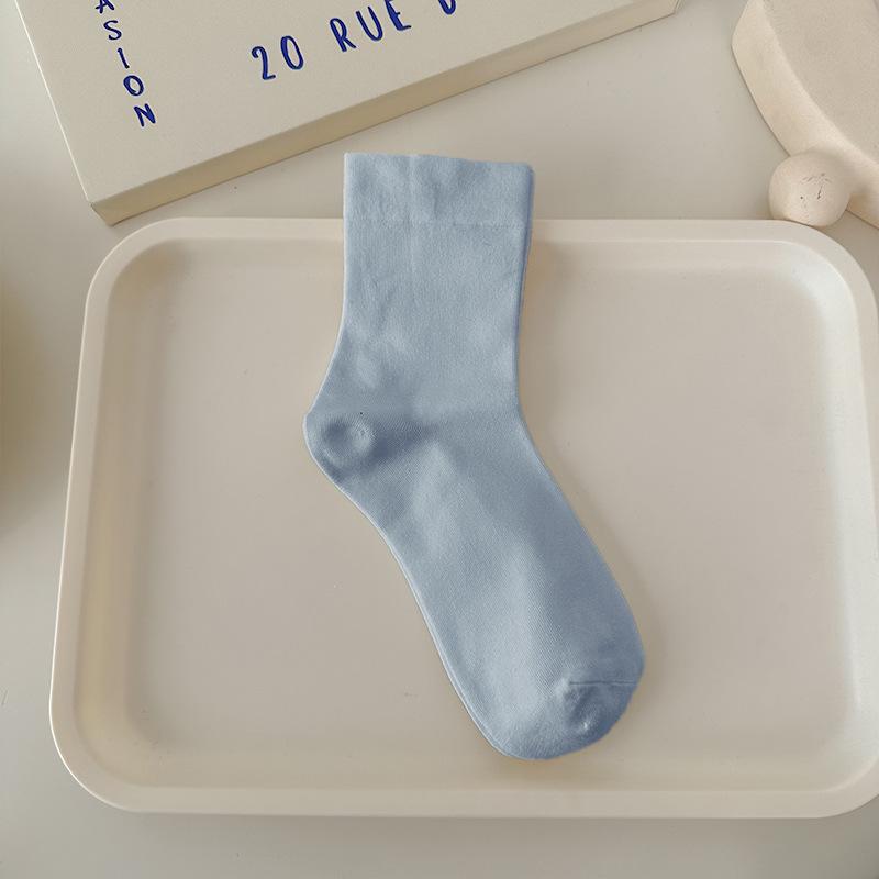 Женские носки из высокоэластичного хлопка - Не сдавливающие, Мягкие, Не скатывающиеся, Цвета макарон, Универсальная и удобная посадка