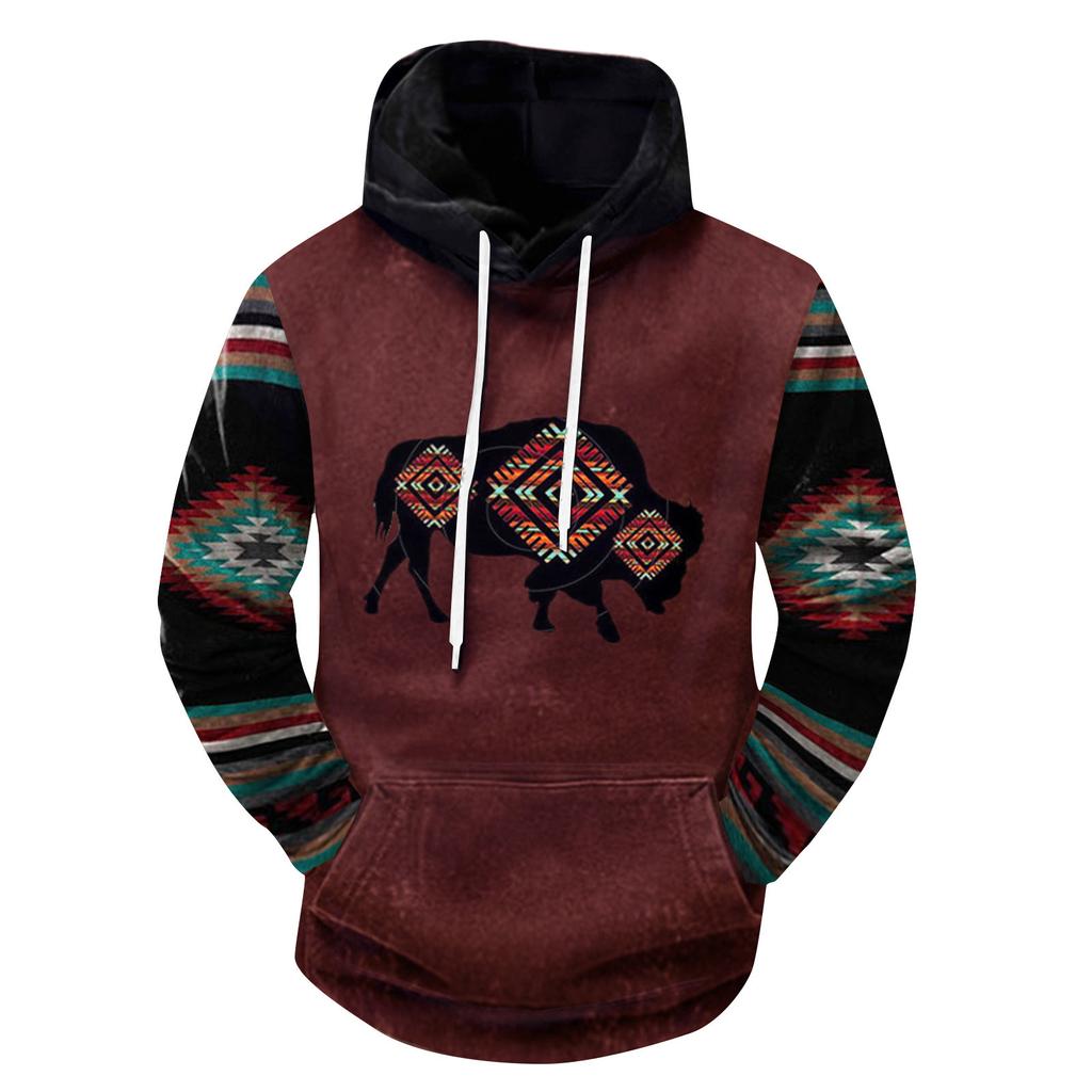 Модный свободный мужской и женский свитер с капюшоном с длинным рукавом и принтом