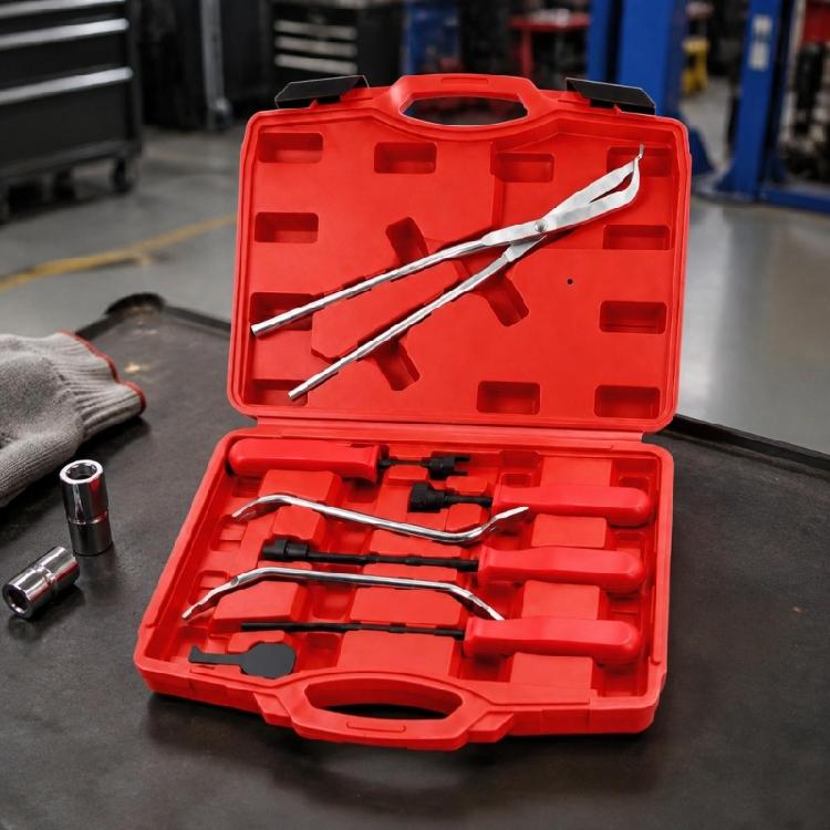 Car and Motorcycle Drum Brake Repair Kit 8Piece Manual Service Set with Hook Pry and Plier Style Parts for Home Garage Maintenance Use