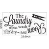 Waterproof Laundry Room PVC Wall Decor Wash Dry Fold and Repeat Art Quotes Words  Laundry