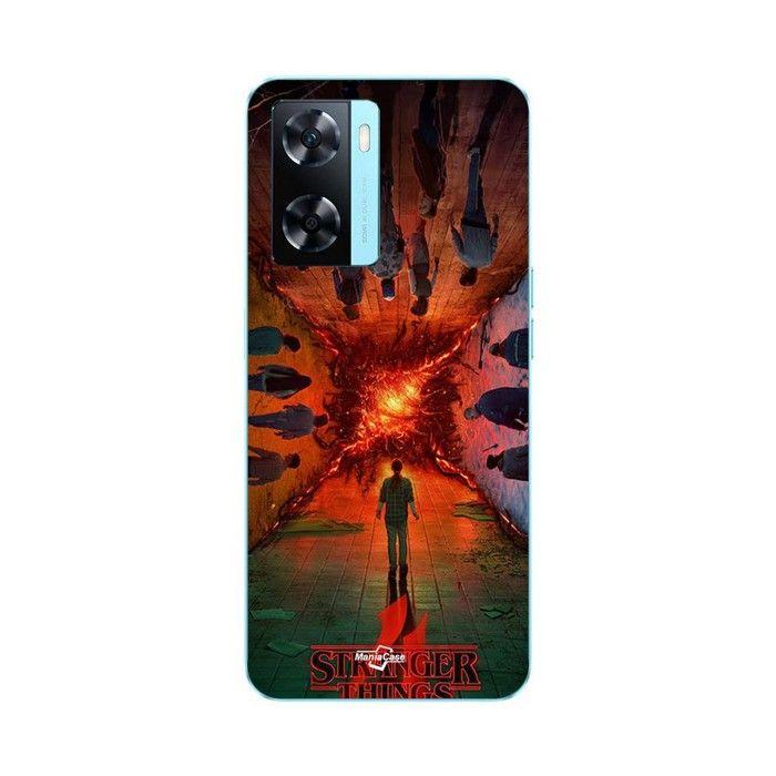 Coque de téléphone - MANIACASE - Oppo A57s 4G - Silicone TPU - Motif Stranger Things - Noir