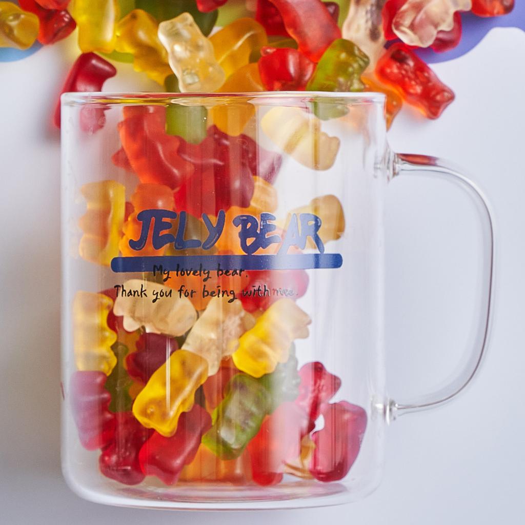 Стеклянная кружка LASSIETTE JELY BEAR (430ml) Посуда Синий