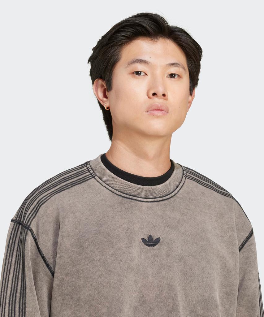 adidas Ретро-свитшот с круглым вырезом, выстиранный - Черный / Jd0246