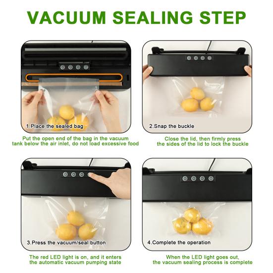 Компактный автоматический вакуумный упаковщик с режимами для сухих и влажных продуктов, машина для запайки и упаковки, консервация продуктов