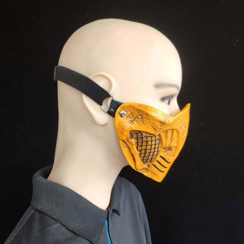 Потрясающая маска Скорпиона из Mortal Kombat на пол-лица, изготовленная из прочной смолы для косплей-мероприятий