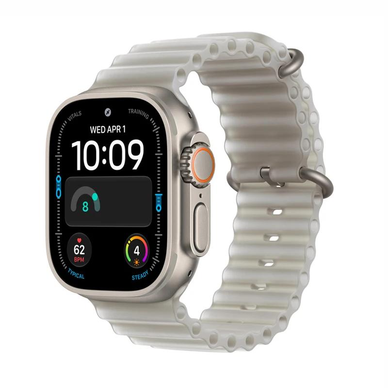 Оригинал 1:1 Полупрозрачный черный Ocean Band для Apple Watch Ultra4 Ремешки 49/44/40/45/41/42/46мм Браслет IWatch 12 11 10 9 SE 8 7