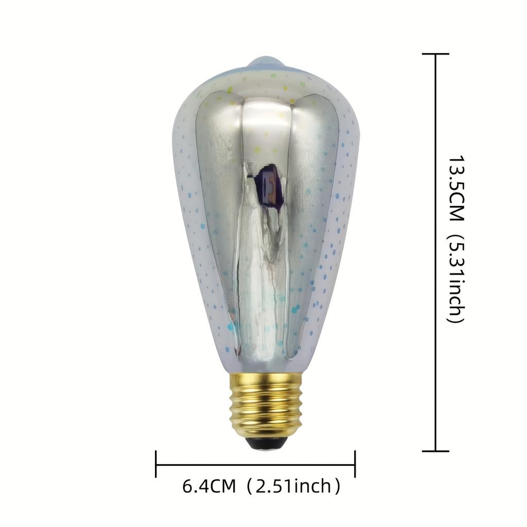 1/2 шт., винтажная светодиодная лампа золотого фейерверка, 3D свет звездного неба, AC85-265V E27, 4 Вт, светодиод 2300K, теплый свет для декора праздничной вечеринки, 2,51 дюйма X5,62 дюйма