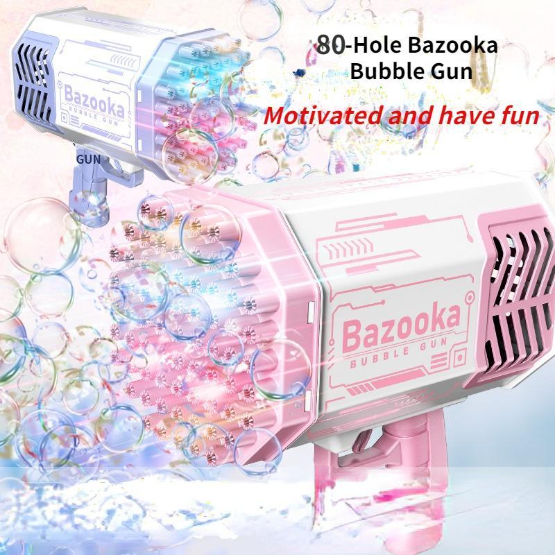 Базука с 80 отверстиями, детский пистолет для пузырей, красочная машина для пузырей, супер мульти-пузыри, детские уличные игрушки