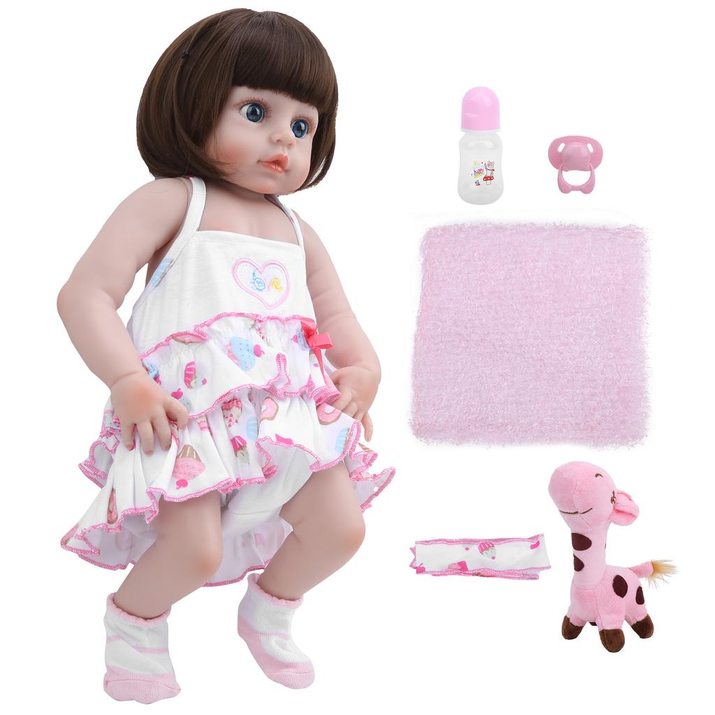 19-дюймовая Симпатичная Кукла-Реборн, Виниловая Детская Ролевая Игровая Кукла, Подарочная Игрушка, Голубые Глаза
