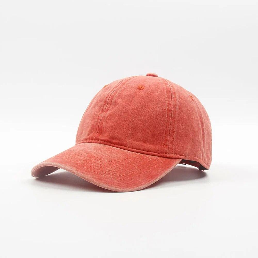 High Quality Red Washed Denim Hat For Men Women Snapback Hip Hop Caps Outdoor Sports Plain Summer Baseball Cap Casquette