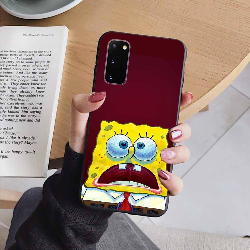 AS17 Spongebob Black Case for Xiaomi Poco X6 M5 M6 F5 F6 F1 C65 C55 C50 C51 C40 Redmi Note 7 8 14C A3X 13C 12C 11 10A 9C Pro Sofe Cover