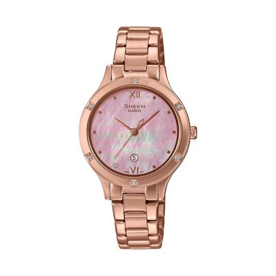 SHEEN Аналоговые часы с браслетом Женские - SHE-4546PG-4AUDF, Розовые,