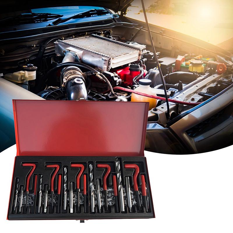 30 шт., набор для ремонта резьбы M5/M6/M8, инструменты для ремонта вставок с метрической резьбой, комплект для ремонта резьбы, совместимые инструменты для катушки автомобиля Pro