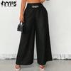 Women's Fashion Casual Solid Color Print High Waist Trousers Pants & Capris