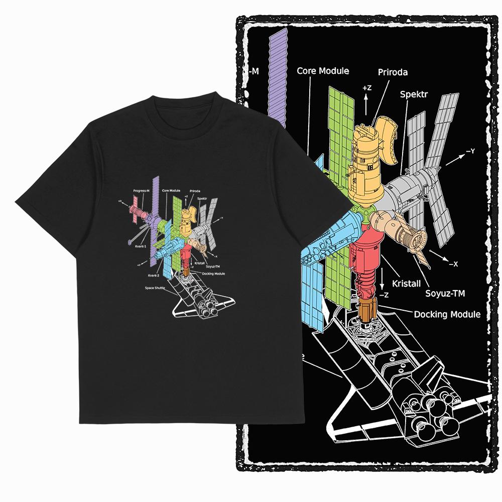 Astronaut Pattern 2025 Mens Womens Plus Size Retro Black Novel Hot Selling Pure Cotton Tshirt