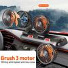 Car Fan 360° Adjustable 3 Head Air Fan Automotive Electric Fan USB/12V/24V Fan 2 Speeds Car Silent Fan For Home Desk Office Car Heat Shields 2