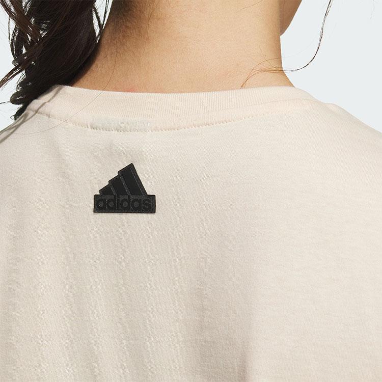 Adidas Sports Graphic Tee Women Tops Sand-Brown IM8839