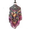 130*130cm Russian National Square Scarf Women Luxury Floral Print Fringed Ukrainian Shawl Babushka Handkerchief Head Wraps