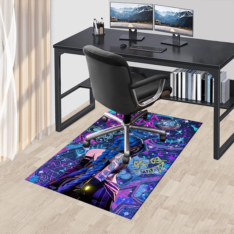 Charming Blue Butterfly Office Chair Mat: Decorative Home Office Gift for Any Room.122302a