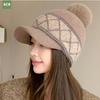 Thickened Color-splicing Rabbit Hair Baseball Cap Female Winter Fashion Warm Cap
