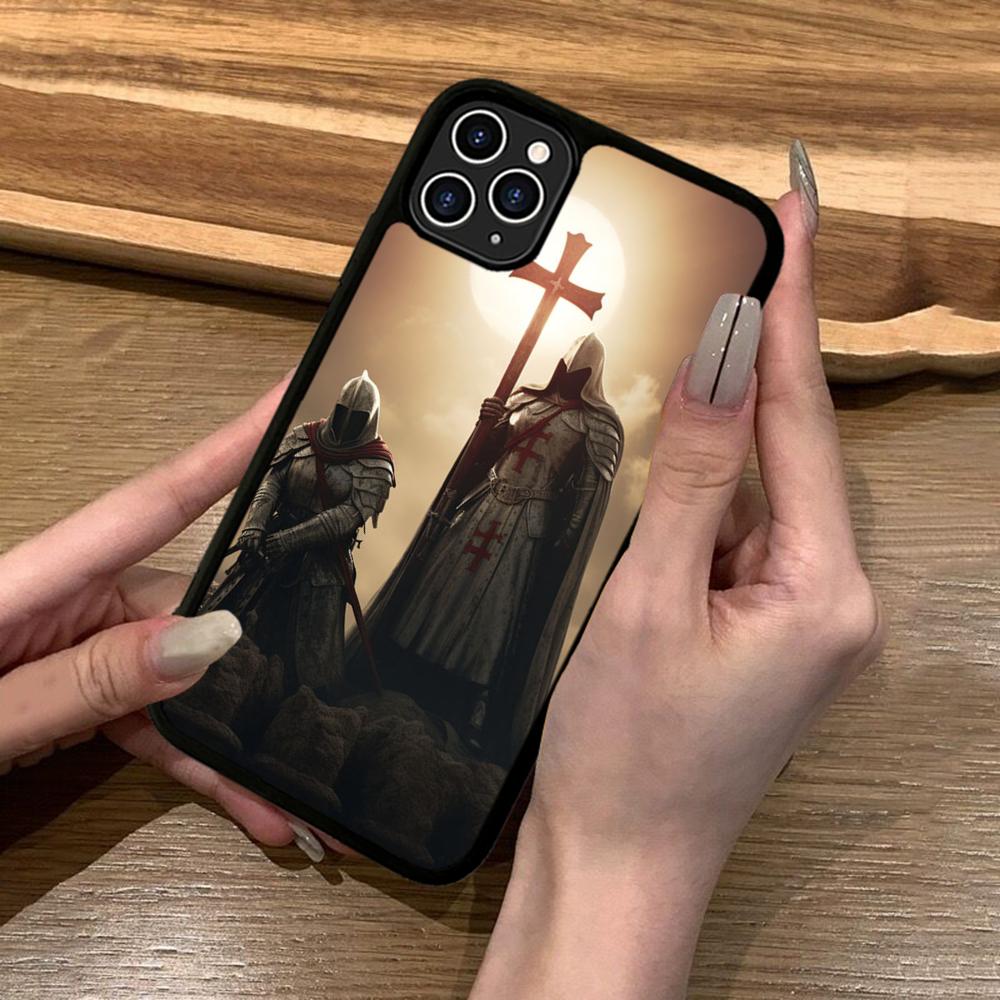 Роскошный чехол для телефона Рыцари-тамплиеры Силикон PC+TPU Для Для IPhone 11 12 13 14 15 16 Plus Pro Max Чехол