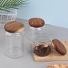1 шт. Деревянная крышка Вакуумный контейнер для кофейных зерен Прозрачные стеклянные банки для хранения продуктов Бытовой влагостойкий контейнер