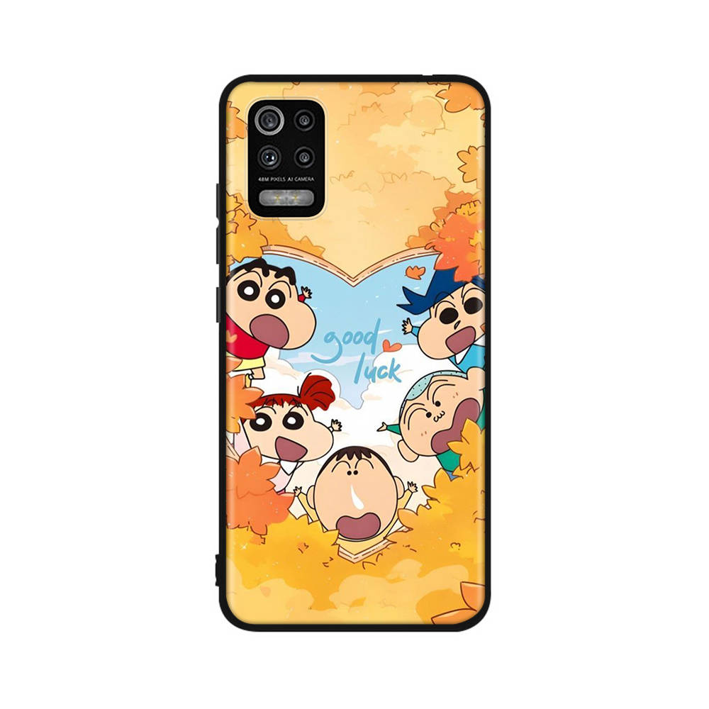 DT43 Чехол Crayon Shin Chan для OPPO Reno 8 6 5 4 Pro Find X3 A17 A31 A38 A40 A53 A54 A55 A74 A76 A78 A77 A80 A94 A95 A96 Lite Черный Мягкий Чехол