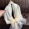 Large Luxury Organza Silk Scarf Elegant Long Scarves Beach UV Protection Turban  For Women Hijab