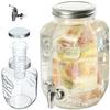 Jar With Tap 4L Glass For Water Lemonade Juices Jar With Insert