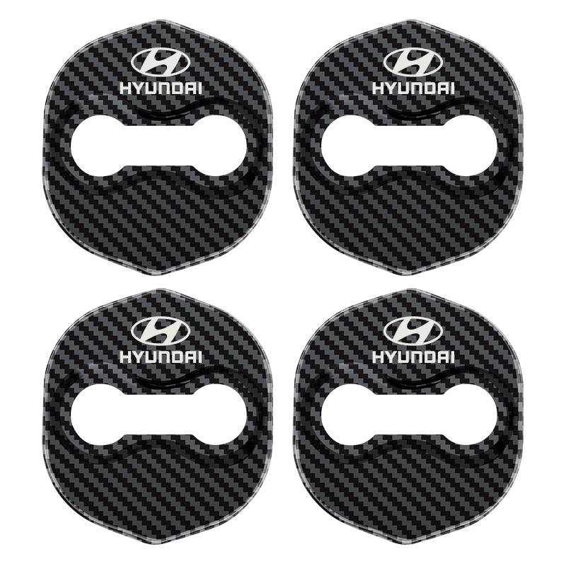 4 PCS/Set Fashion Stainless Steel Car Covers Door Lock Protecting Cover For Hyundai Tucson IX35 I30 Elantra Azera Veracru Emblem E1