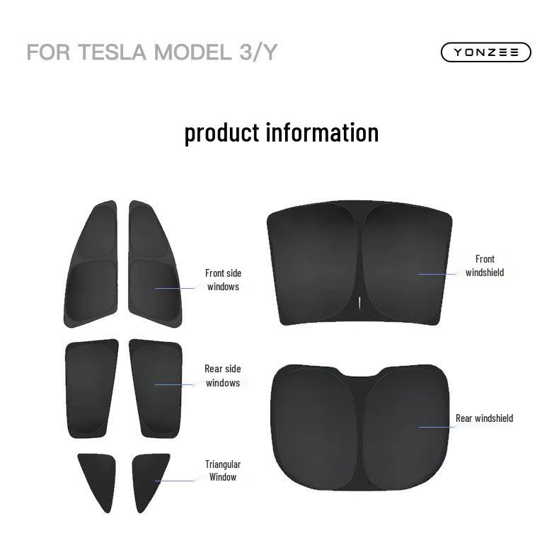 Солнцезащитный козырек для Tesla Model 3/Y: Защита от посторонних глаз, теплоизоляция и защита от солнца для лобового стекла
