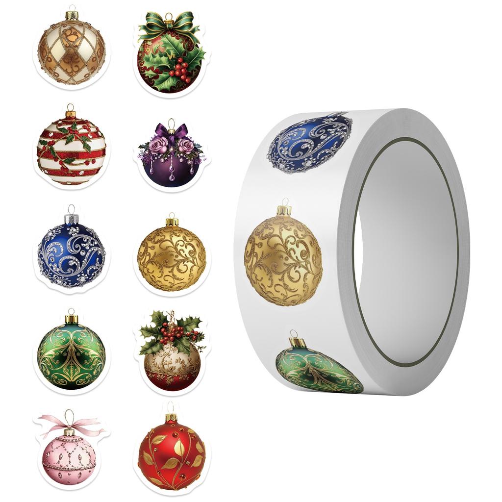 500 Sheets/roll Christmas Stickers, Children's Holiday Stickers Gift Packaging Envelope Sealing Cartoon DIY Stickers