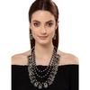 Shining Diva Fashion Latest Stylish Fancy Oxidized Traditional Oxidised Necklace Jewellery Set for Women (Black)